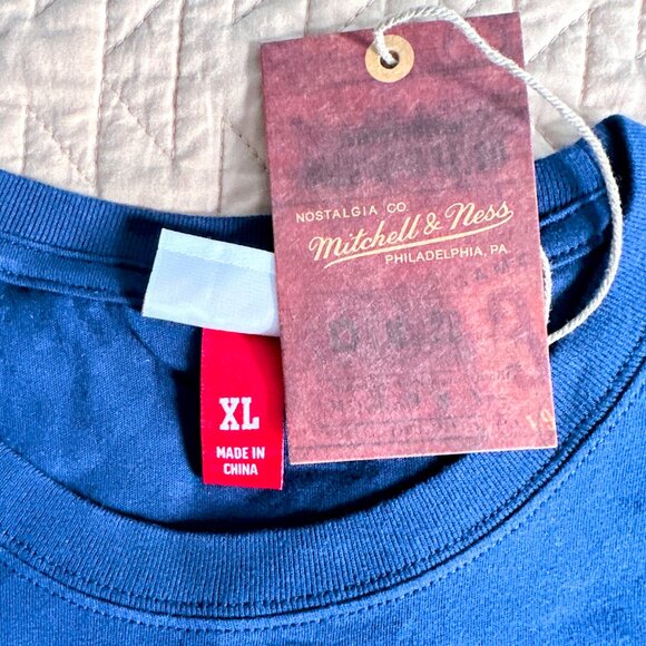 MITCHELL & NESS Men's Navy MLB New York Yankees Color Blocked Tee Size XL NEW - Picture 3 of 5